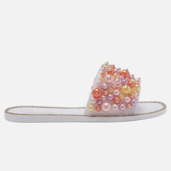 Jessica Simpson White and Orange Beaded Sandals - Picture 3 of 8